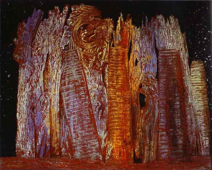 Order Art Reproductions Vision Induced by the Nocturnal Aspect of the Porte St. Denis by Max Ernst (Inspired By) (1891-1976, Germany) | ArtsDot.com