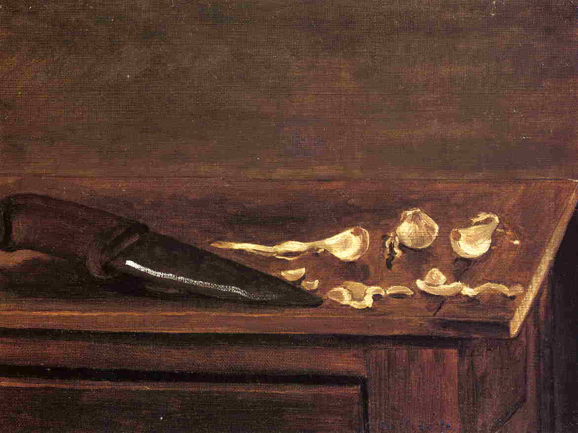 Order Oil Painting Replica Galic Cloves and Knife on the Corner of a Table by Gustave Caillebotte (1848-1894, France) | ArtsDot.com