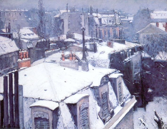 Buy Museum Art Reproductions Rooftops Under Snow by Gustave Caillebotte (1848-1894, France) | ArtsDot.com