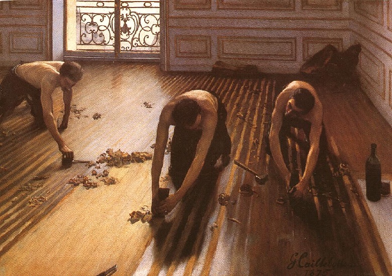 Buy Museum Art Reproductions The Floor Scrapers aka The Floor Strippers by Gustave Caillebotte (1848-1894, France) | ArtsDot.com
