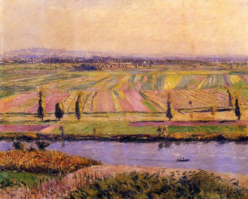 Order Artwork Replica The Gennevilliers Plain, Seen from the Slopes of Argenteuil, 1888 by Gustave Caillebotte (1848-1894, France) | ArtsDot.com