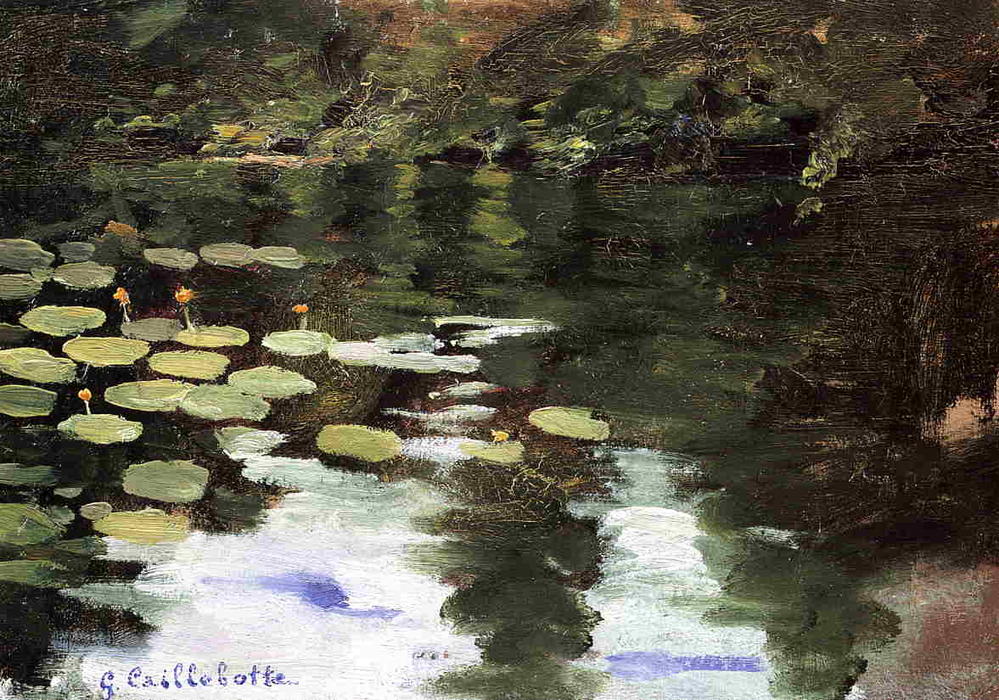 Buy Museum Art Reproductions Yerres, on the Pond, Water Lilies, 1871 by Gustave Caillebotte (1848-1894, France) | ArtsDot.com