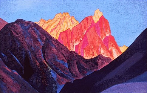 Buy Museum Art Reproductions Himalayas Red Sunset by Nicholas Roerich (1874-1947, Russia) | ArtsDot.com