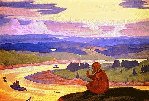 Order Paintings Reproductions Procopius the Righteous Praying by Nicholas Roerich (1874-1947, Russia) | ArtsDot.com