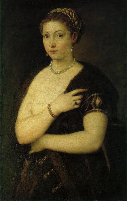 Buy Museum Art Reproductions Woman in a Fur Coat by Tiziano Vecellio (Titian) (1490-1576, Italy) | ArtsDot.com