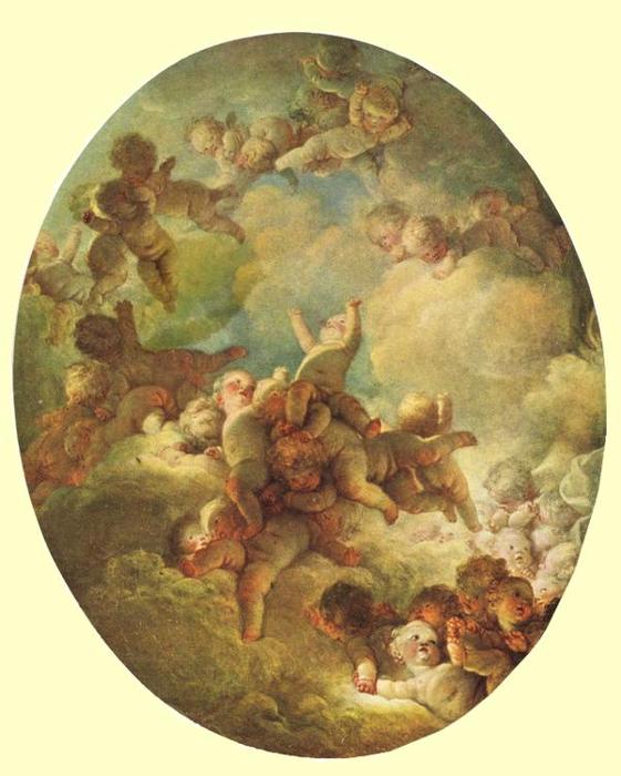 Order Artwork Replica A Swarm of Cupids by Jean-Honoré Fragonard (1732-1806, France) | ArtsDot.com