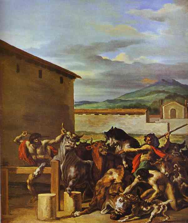 Order Art Reproductions Taming of the Bulls by Jean-Louis André Théodore Géricault (1791-1824, France) | ArtsDot.com