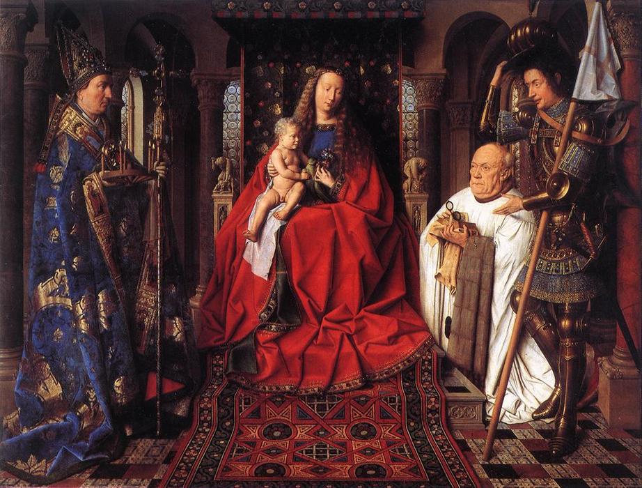 順序 「アート再現 キャノン・ファン・デ・パレとマドンナ, 1436 バイ Jan Van Eyck (1390-1441, Netherlands) | ArtsDot.com