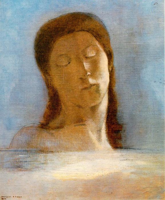 Order Paintings Reproductions Les yeux clos (Closed Eyes) by Odilon Redon (1840-1916, France) | ArtsDot.com