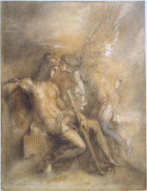 Order Oil Painting Replica Hesiod and the Muse_ by Gustave Moreau (1826-1898, France) | ArtsDot.com