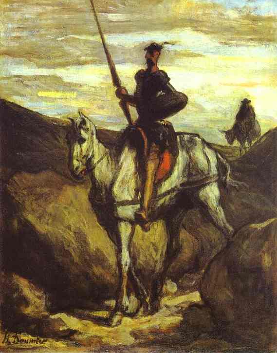 Order Paintings Reproductions Don Quixote and Sancho Pansa by Honoré Daumier (1808-1879, France) | ArtsDot.com