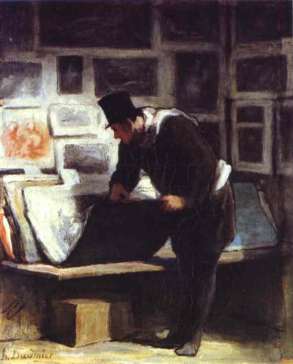 Order Oil Painting Replica The Etching Amateur by Honoré Daumier (1808-1879, France) | ArtsDot.com
