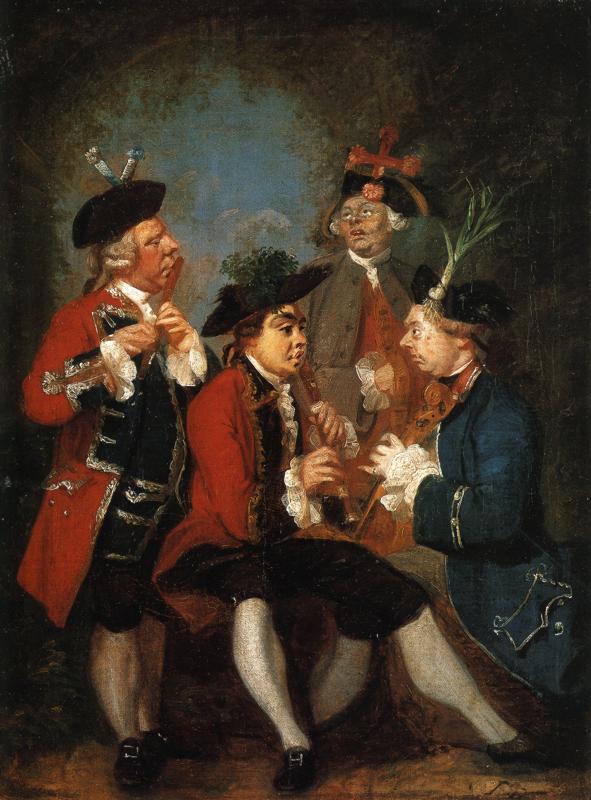 Buy Museum Art Reproductions Sir Thomas Kennedy, James Caulfeild, Mr. Ward and Mr. Phelps, 1751 by Joshua Reynolds | ArtsDot.com