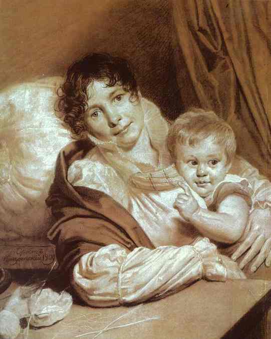 Buy Museum Art Reproductions Portrait of Mme Preice by Orest Adamovich Kiprensky (1782-1836, Russia) | ArtsDot.com