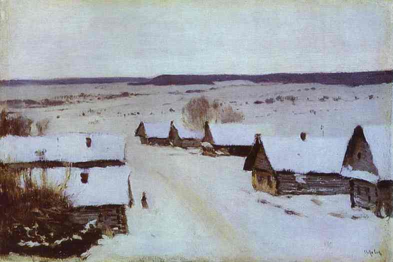 Order Art Reproductions Village in Winter, 1877 by Isaak Ilyich Levitan (1860-1900, Russia) | ArtsDot.com