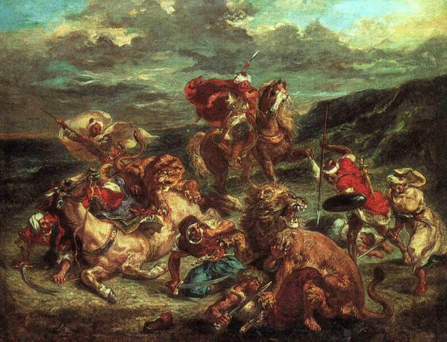Compra Riproduzioni D'arte Del Museo Caccia al leone, 1861 di Eugène Delacroix (1798-1863, France) | ArtsDot.com