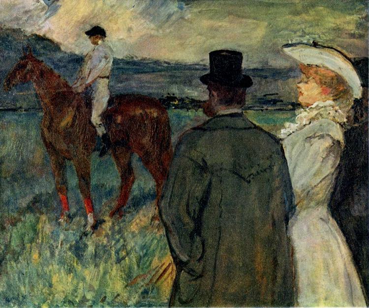 Buy Museum Art Reproductions At the Races, 1899 by Henri De Toulouse Lautrec (1864-1901, France) | ArtsDot.com