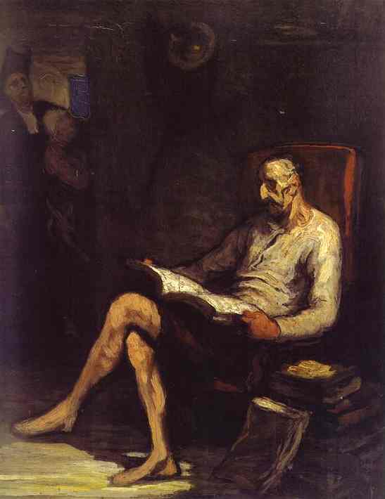Buy Museum Art Reproductions Don Quixote Reading by Honoré Daumier (1808-1879, France) | ArtsDot.com
