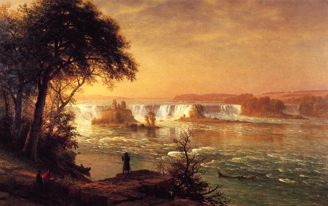 順序 手描き油絵 セント・アンソニーの滝, 1887 バイ Albert Bierstadt (1830-1902, Germany) | ArtsDot.com