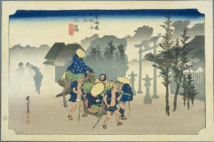 Order Artwork Replica 11th station, Mishima by Ando Hiroshige (1797-1858, Japan) | ArtsDot.com