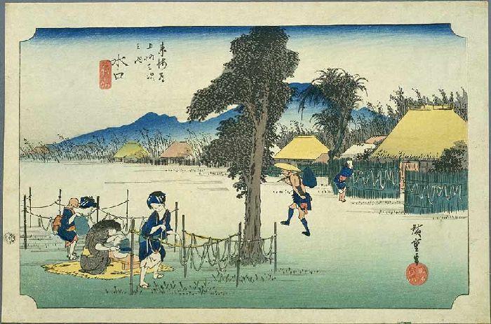 Order Art Reproductions 50th station, Minakuchi by Ando Hiroshige (1797-1858, Japan) | ArtsDot.com