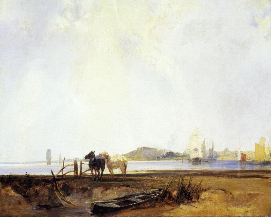 Ordinare Riproduzioni D'arte Paesaggio vicino a Quilleboeuf, 1825 di Richard Parkes Bonington (1802-1828, United Kingdom) | ArtsDot.com