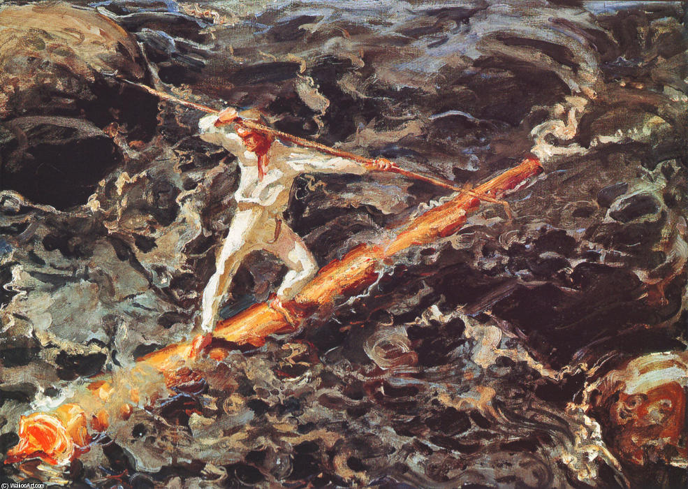 Order Paintings Reproductions The Log Floater, 1923 by Akseli Gallen Kallela (1865-1931, Finland) | ArtsDot.com