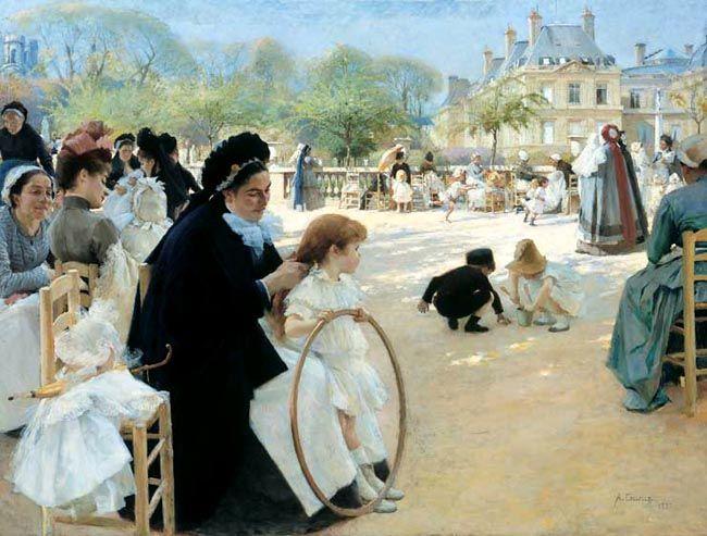 Order Paintings Reproductions Tuileries Garden by Albert Edelfelt (1854-1905, Finland) | ArtsDot.com