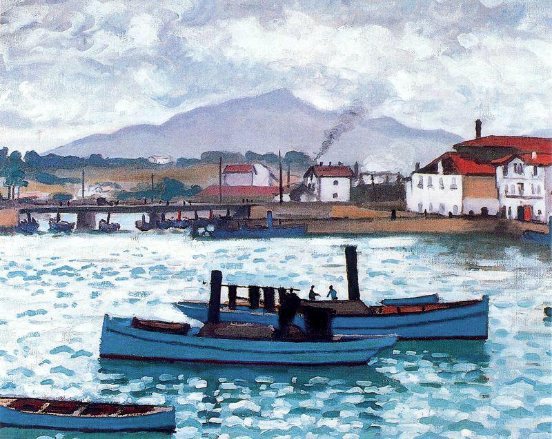 Buy Museum Art Reproductions Puerto de San Juan de Luz. Los barcos azulez by Albert Marquet (1875-1947, France) | ArtsDot.com