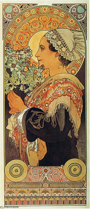 Order Oil Painting Replica Thistle from the Sands by Alphonse Maria Mucha (1860-1939, Czech Republic) | ArtsDot.com