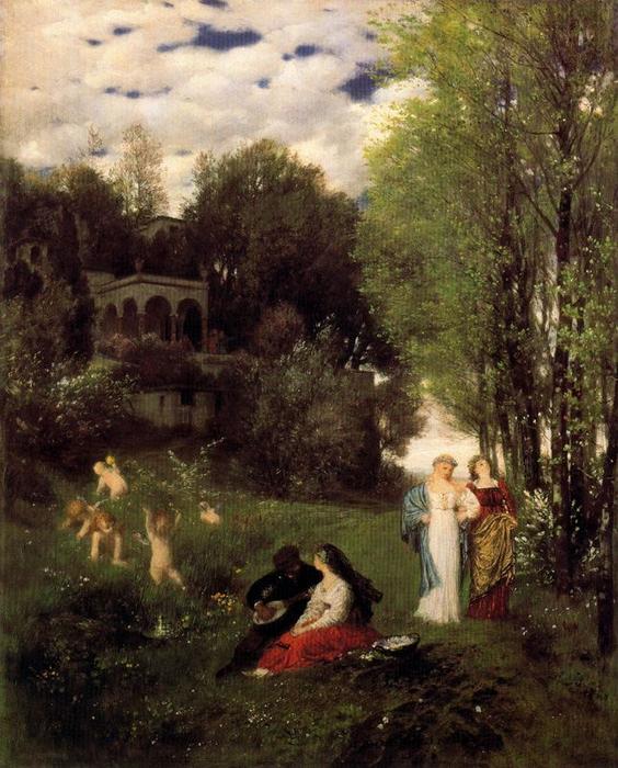 Buy Museum Art Reproductions Paysage de printemps idéal by Arnold Bocklin (1827-1901, Switzerland) | ArtsDot.com