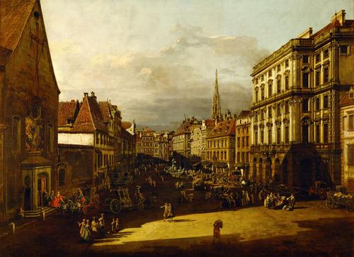 Order Oil Painting Replica Der Mehlmarkt in Wien by Bernardo Bellotto (1721-1780, Italy) | ArtsDot.com