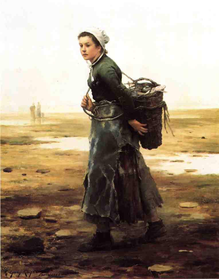 Order Paintings Reproductions The Oyster Gatherer by Daniel Ridgway Knight (1839-1924, United States) | ArtsDot.com