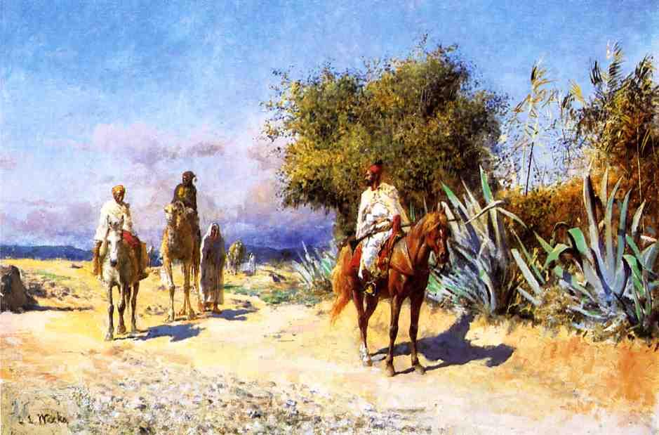 Order Oil Painting Replica Arabs on the Move by Edwin Lord Weeks (1849-1903, United States) | ArtsDot.com