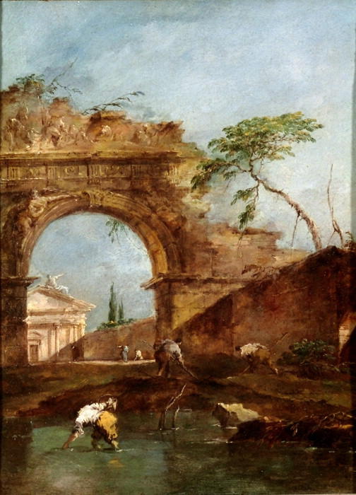 Order Art Reproductions Landscape - capriccio by Francesco Lazzaro Guardi (1712-1793, Italy) | ArtsDot.com