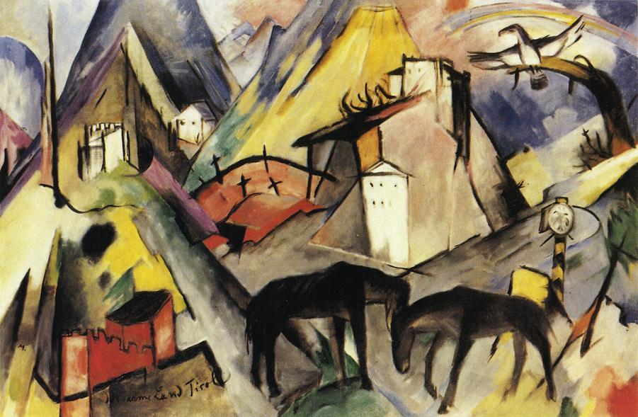 Buy Museum Art Reproductions The Unfortunte Land of Tyrol, 1913 by Franz Marc (1880-1916, Germany) | ArtsDot.com