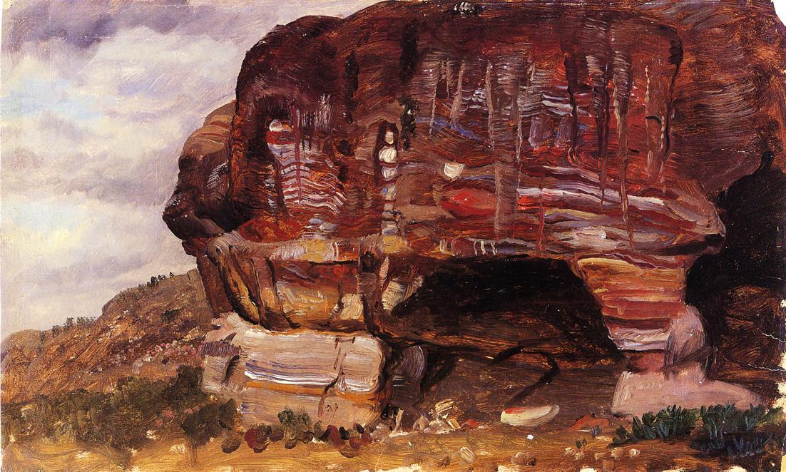 Buy Museum Art Reproductions Study of Zoomorphic Rock, Petra by Frederic Edwin Church (1826-1900, United States) | ArtsDot.com
