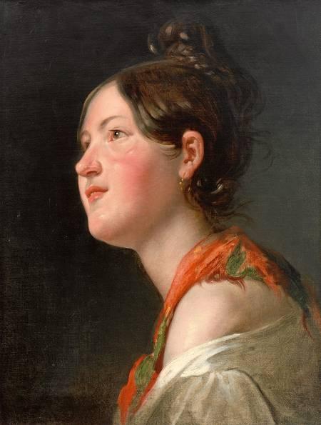 Order Paintings Reproductions Portrait of a Girl from Profile by Friedrich Ritter Von Amerling (1803-1887) | ArtsDot.com