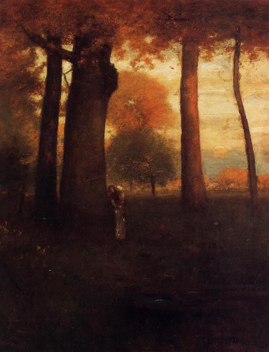 Buy Museum Art Reproductions Sunset, Golden Glow, 1893 by George Inness (1825-1894, United States) | ArtsDot.com