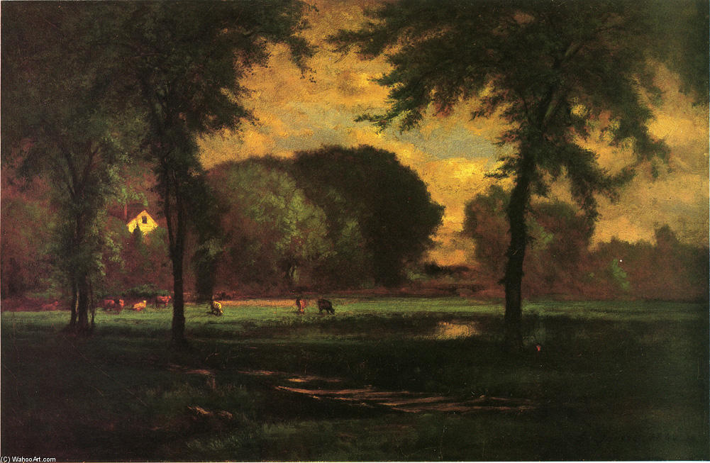 Order Oil Painting Replica The Pasture, 1864 by George Inness (1825-1894, United States) | ArtsDot.com