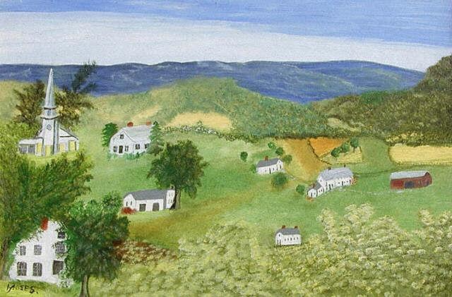 Order Oil Painting Replica All Is Quiet by Grandma Moses (Anna Robertson) (Inspired By) (1860-1961, United States) | ArtsDot.com