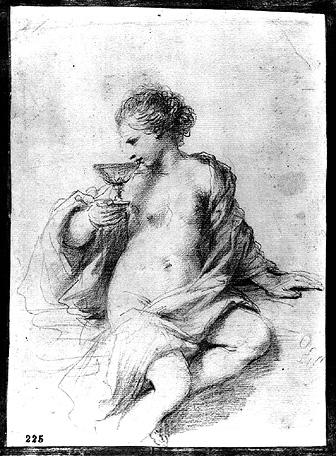 Order Oil Painting Replica A Woman Drinking from a Cup by Guercino (Barbieri, Giovanni Francesco) (1591-1666, Italy) | ArtsDot.com