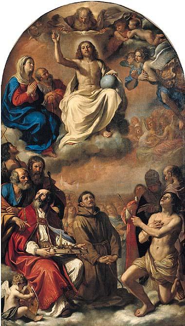 Order Art Reproductions The glory of all saints by Guercino (Barbieri, Giovanni Francesco) (1591-1666, Italy) | ArtsDot.com