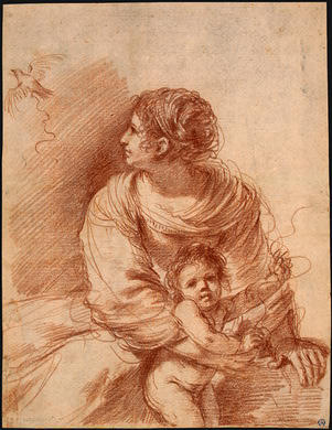 Order Oil Painting Replica The Madonna and Child with an Escaped Goldfinch by Guercino (Barbieri, Giovanni Francesco) (1591-1666, Italy) | ArtsDot.com
