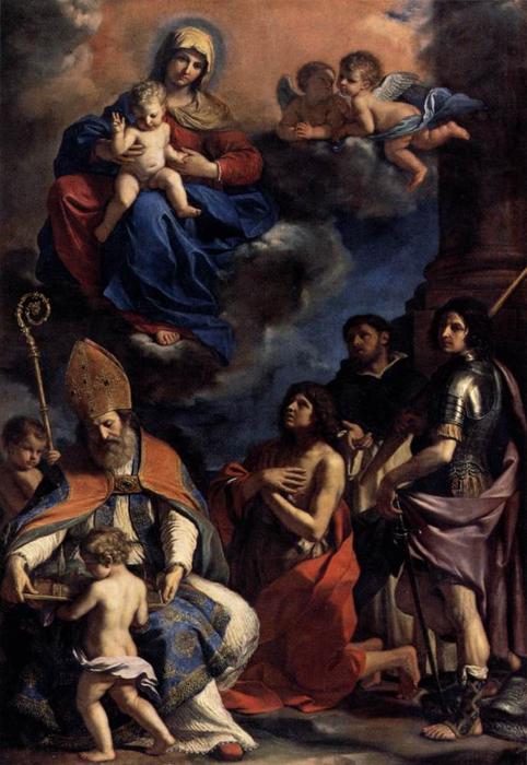 Order Art Reproductions Virgin and Child with Four Saints by Guercino (Barbieri, Giovanni Francesco) (1591-1666, Italy) | ArtsDot.com