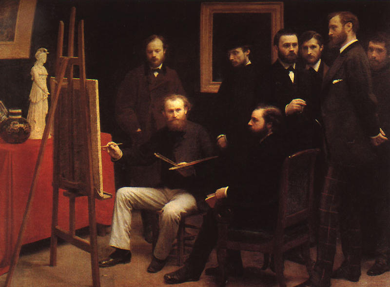 Order Art Reproductions An Atelier in the Batignolles by Henri Fantin Latour (1836-1904, France) | ArtsDot.com