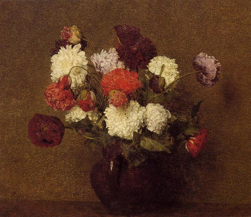 Buy Museum Art Reproductions Flowers. Poppies by Henri Fantin Latour (1836-1904, France) | ArtsDot.com