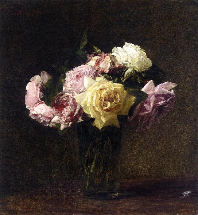 Buy Museum Art Reproductions Roses 13 by Henri Fantin Latour (1836-1904, France) | ArtsDot.com