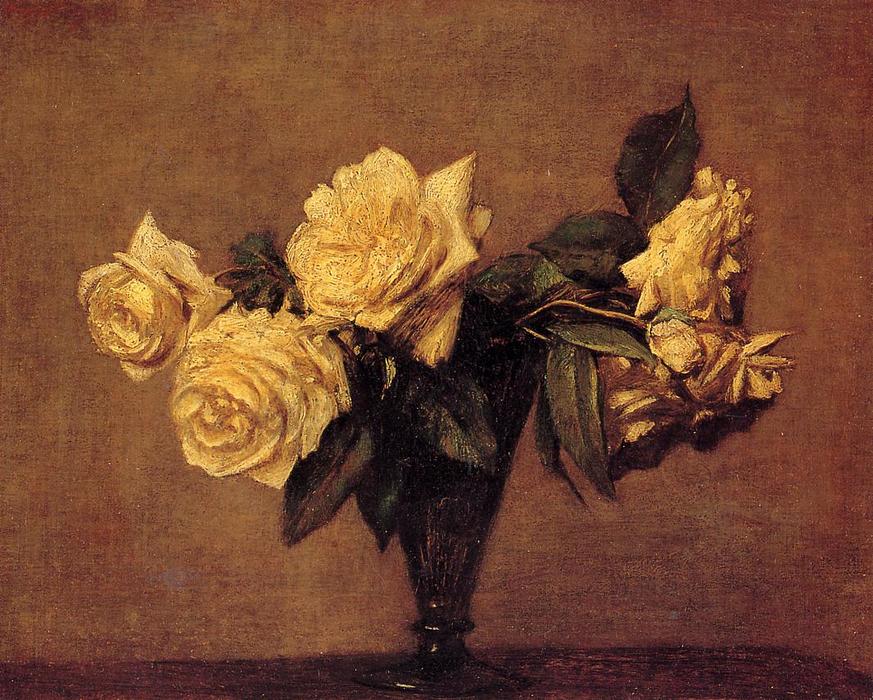 Order Artwork Replica Roses 5 by Henri Fantin Latour (1836-1904, France) | ArtsDot.com