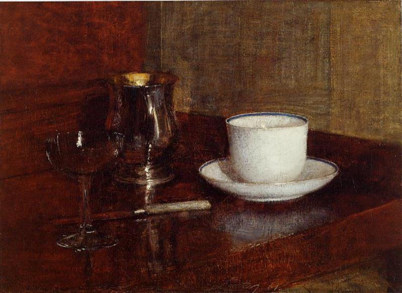 Buy Museum Art Reproductions Still Life. Glass, Silver Goblet and Cup of Champagne by Henri Fantin Latour (1836-1904, France) | ArtsDot.com